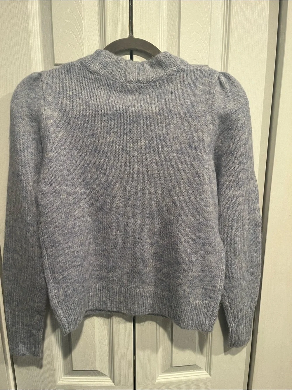J. Crew Light Blue Puff-Sleeve Crewneck Sweater adorable Sz S NWT